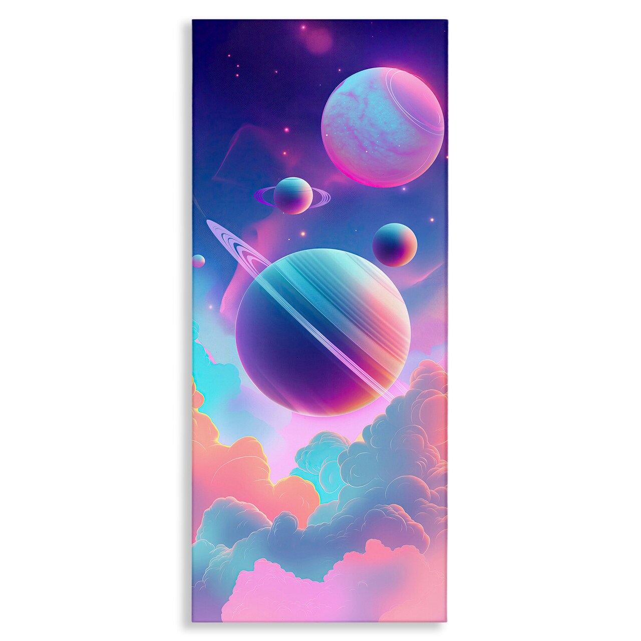 Stupell Industries Pastel Clouds with Planets Canvas Design by Wumples